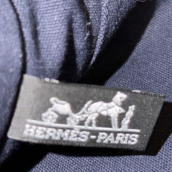 Hermes Navy and Olive Canvas Briefcase